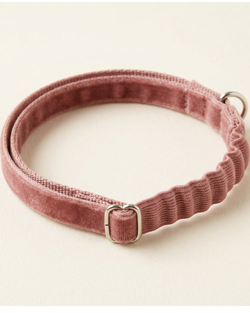 Bosey Velvet Cat Collar with Elastic Safety Segment 18–30 cm Dusty Rose - Lifestyle view